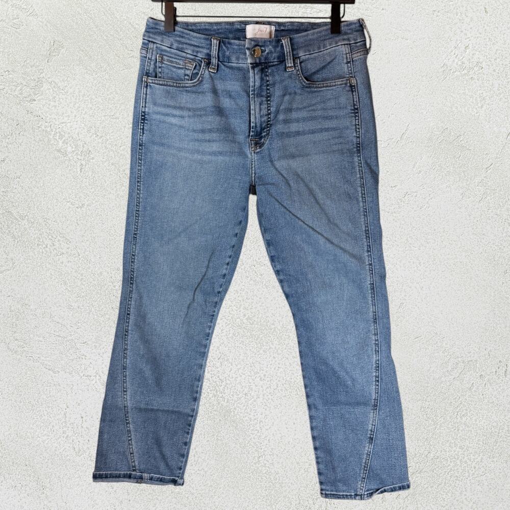 JEN7 by 7 For All Mankind Ankle Straight Jeans Women's Size 8 Medium Wash Denim